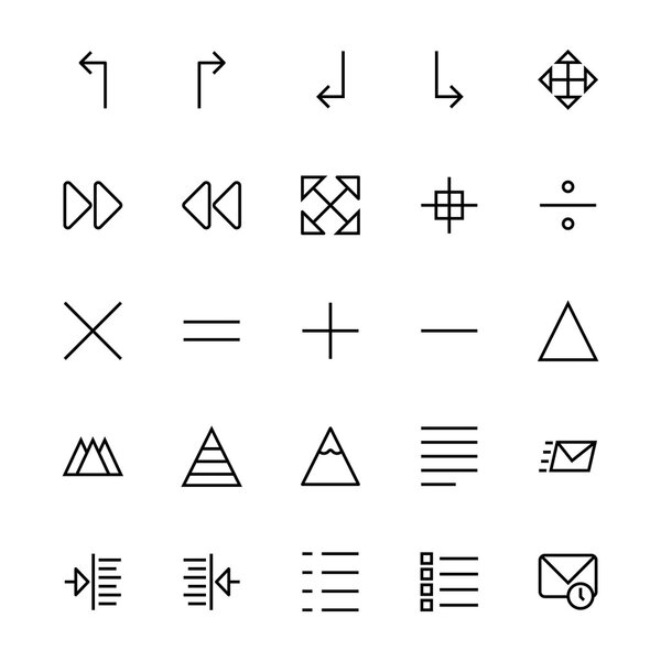 Векторные значки вектора линии интерфейса пользователя 20
