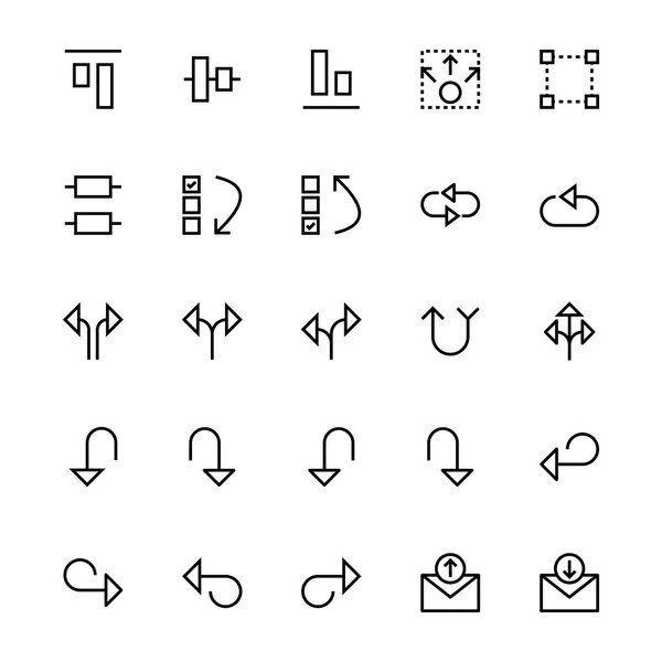 Иконки вектора вектора линии интерфейса пользователя 22
