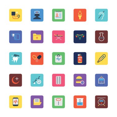 Tıbbi renkli vektör simgeler 3
