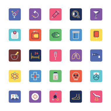Tıbbi renkli vektör simgeler 2