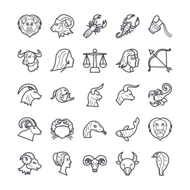Zodyak işaretleri vektör simgeler 1