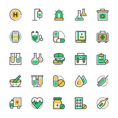 Tıbbi ve sağlık vektör simgeler 1