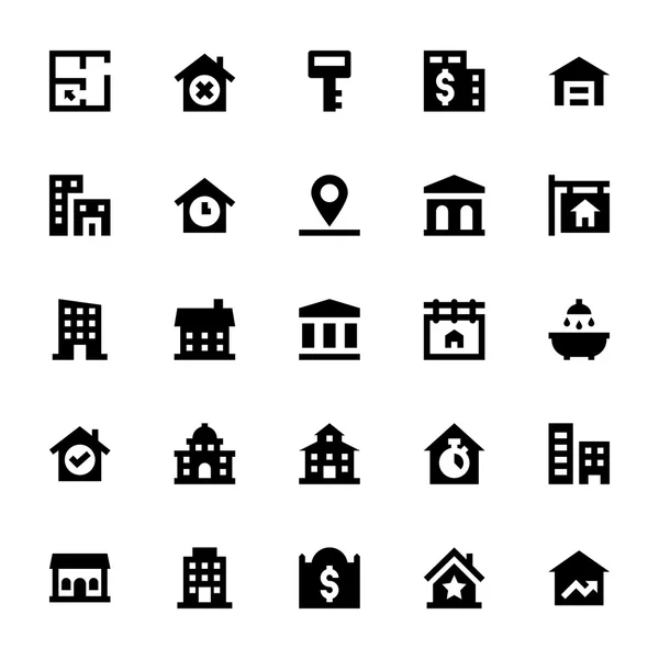 Iconos de vectores inmobiliarios 3 — Vector de stock