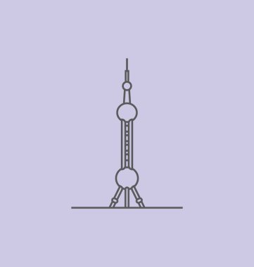 Oriental Pearl Tower vektör çizim