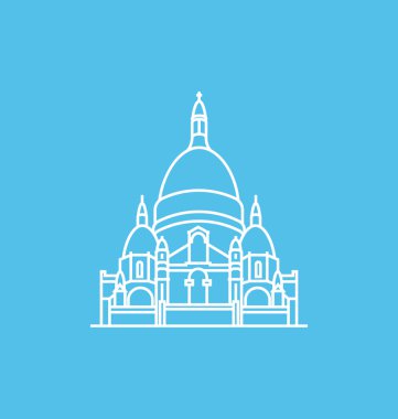 Basilique du Sacré Coeur vektör çizim