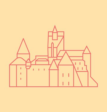 Bran Şatosu vektör çizim