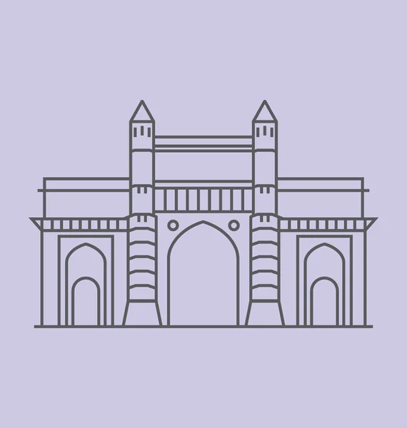 Puerta de entrada de la India Vector Ilustración — Vector de stock