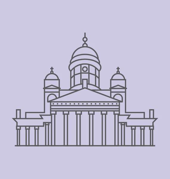 Helsinki Catedral Vector Ilustración — Archivo Imágenes Vectoriales