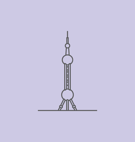 Oriental Pearl Tower  Vector Illustration
