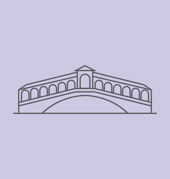 Puente de Rialto Vector Ilustración — Vector de stock