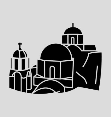 Santorini vektör çizim