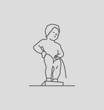 Manneken Pis, Brüksel vektör çizim