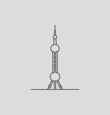 Oriental Pearl Tower vektör çizim