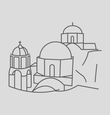 Santorini vektör çizim