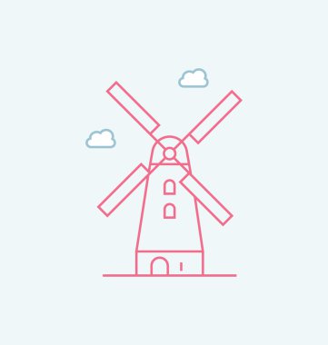 Doğal vektör çizim yel değirmenleri