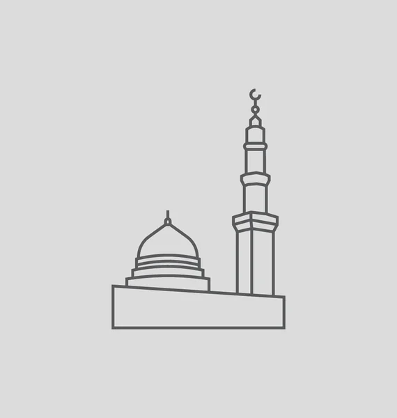 The Prophet's Mosque In Madina  Vector Illustration — Stock Vector