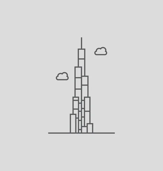 El Burj Khalifa Vector Ilustración — Vector de stock