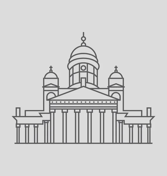 Helsinki Catedral Vector Ilustración — Vector de stock