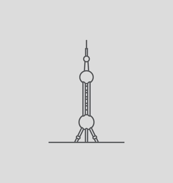 Oriental Pearl Tower  Vector Illustration