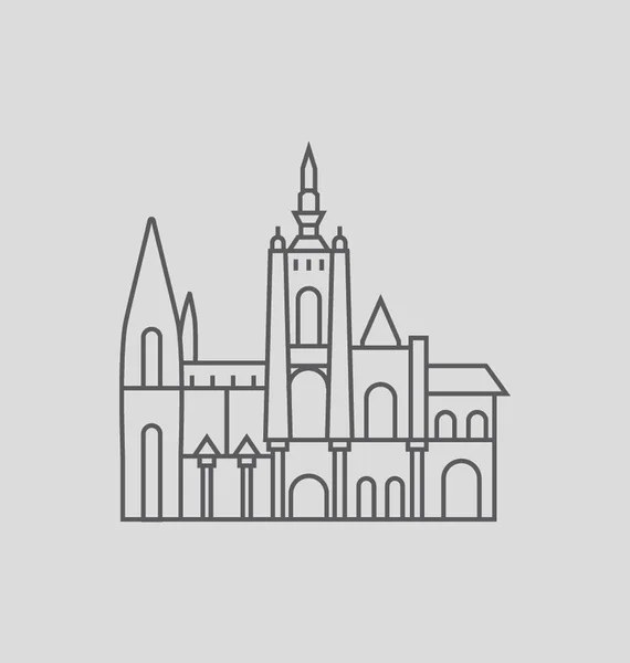 布拉格城堡矢量图 — 图库矢量图片
