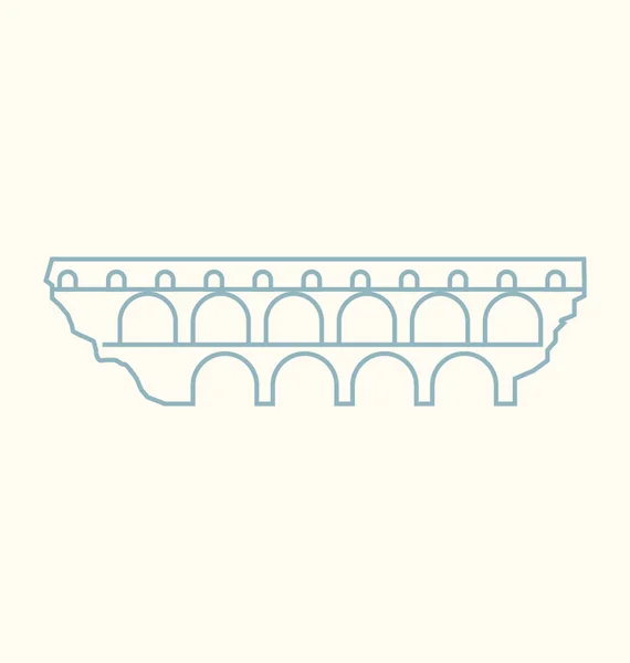 Pont Du Gard  Vector Illustration — Stock Vector