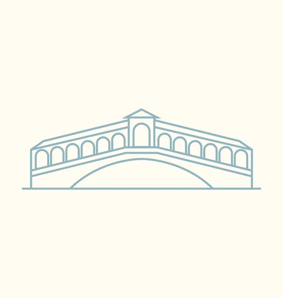 Rialto Bridge Vektor Illustration — Stockvektor