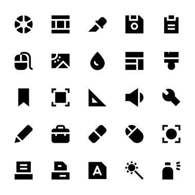 Tasarım, Baskı, Grafik Araçlar ve Modelleme Vektör Simgeleri 3