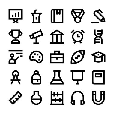 Eğitim, Okul ve Öğrenme Vektör Simgeleri 1