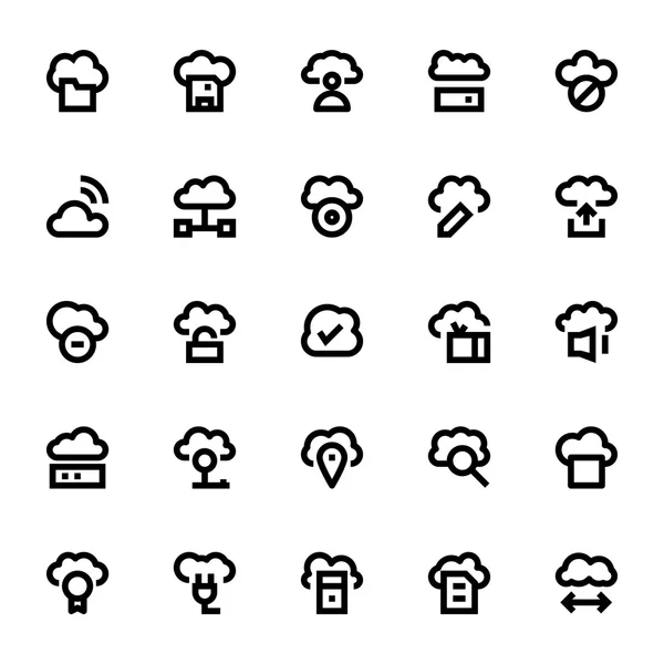 Cloud Data Technology Vector Iconos 2 — Vector de stock