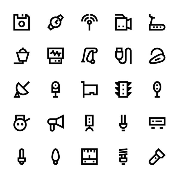 Электроника и устройства векторные иконки 1
