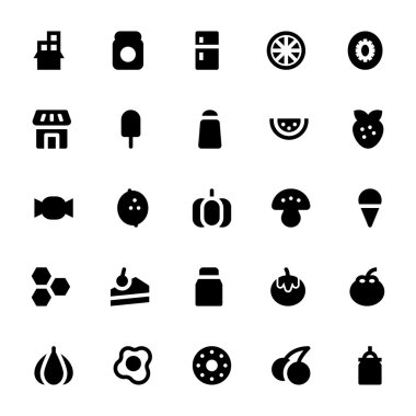 Yiyecek ve içecekler vektör simgeler 3