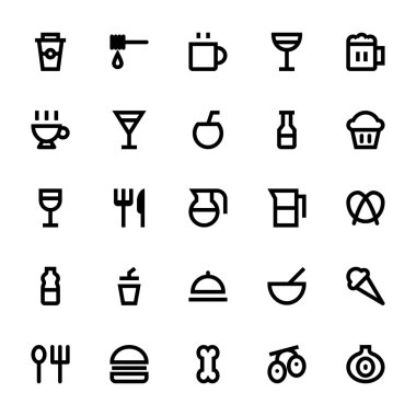 Yiyecek ve içecekler vektör simgeler 1