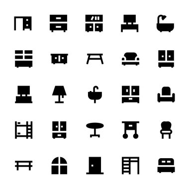 Mobilya vektör simgeler 1