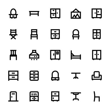 Mobilya vektör simgeler 2