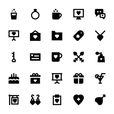 Aşk ve romantizm vektör simgeler 3