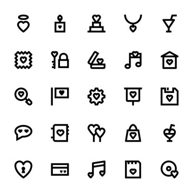 Aşk ve romantizm vektör simgeler 2