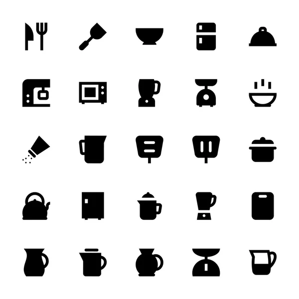 Keuken gebruiksvoorwerpen Vector Icons 1 — Stockvector