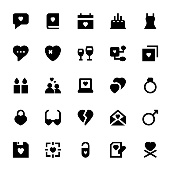 Liefde en romantiek Vector Icons 1 — Stockvector