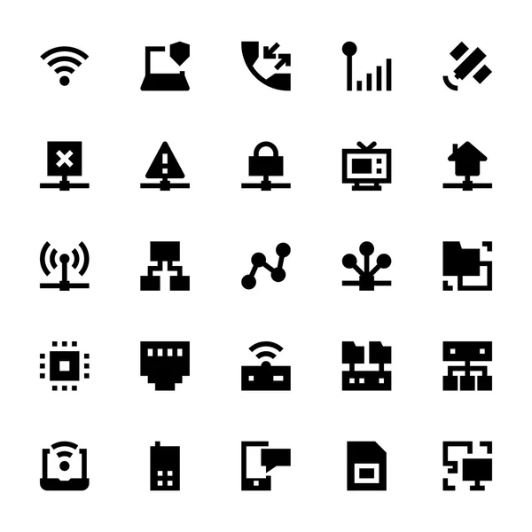 Netzwerktechnologie Vektor-Symbole 1 — Stockvektor