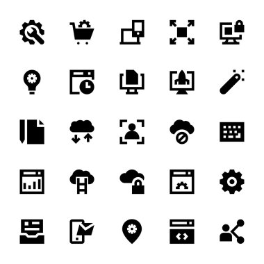 Web Tasarım ve geliştirme vektör simgeler 1