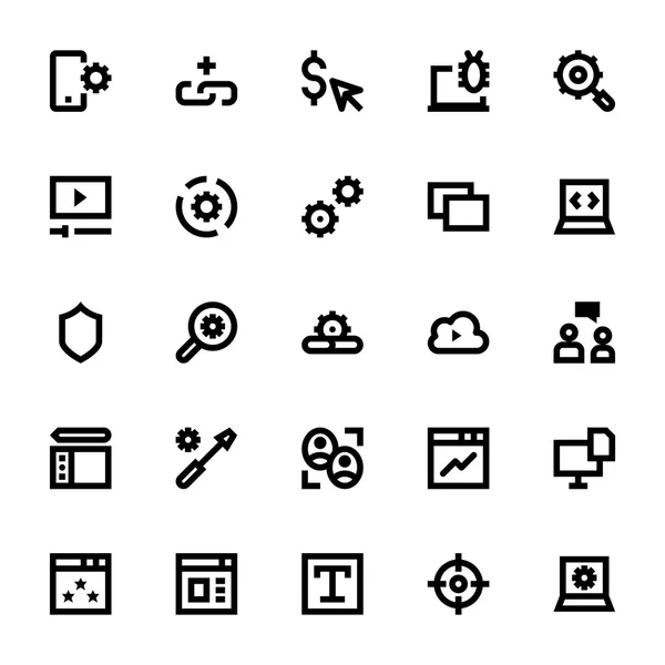 Diseño Web y Desarrollo de Vectores Iconos 2 — Vector de stock