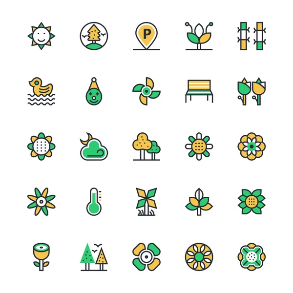 Nature, Park, Plants, Trees Vector Icons 4 Royalty Free Stock Illustrations