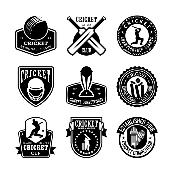 Cricket Vector iconos 9 — Vector de stock