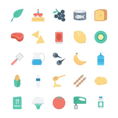 Gıda vektör simgeler 4 renkte