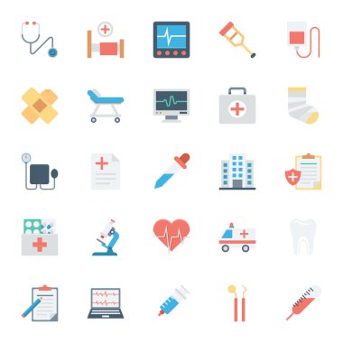 Medical and Health Colored Vector Icons  clipart