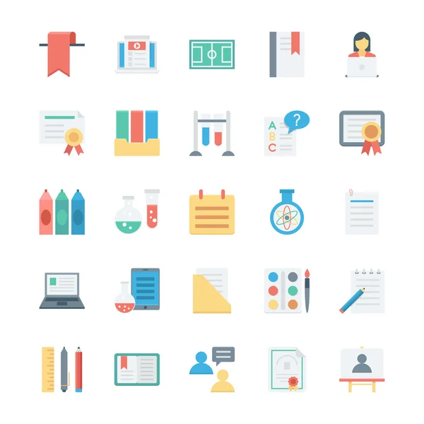 Education Colored Vector Icons 6 — Stock Vector