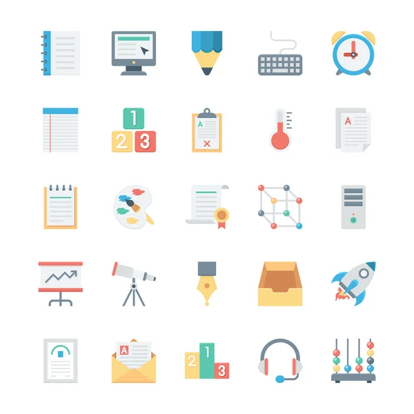 Education Colored Vector Icons 3 — Stock Vector