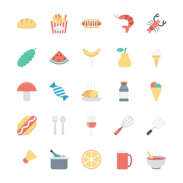 Food Colored Vector Icons 2 — Stock Vector