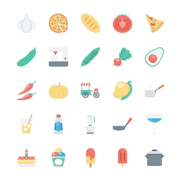 Icônes vectorielles colorées alimentaires 5 — Image vectorielle