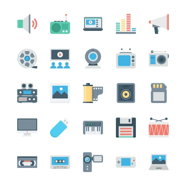 Music and Multimedia Vector Icons 2 — Stock Vector